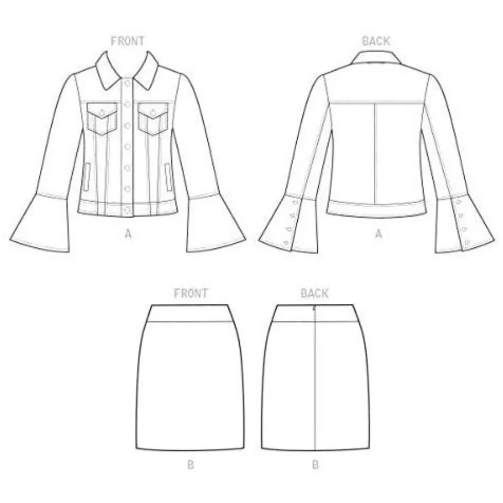 McCall's Sewing Pattern 10305 8010 Misses Jacket Skirt Size‎ 6-14